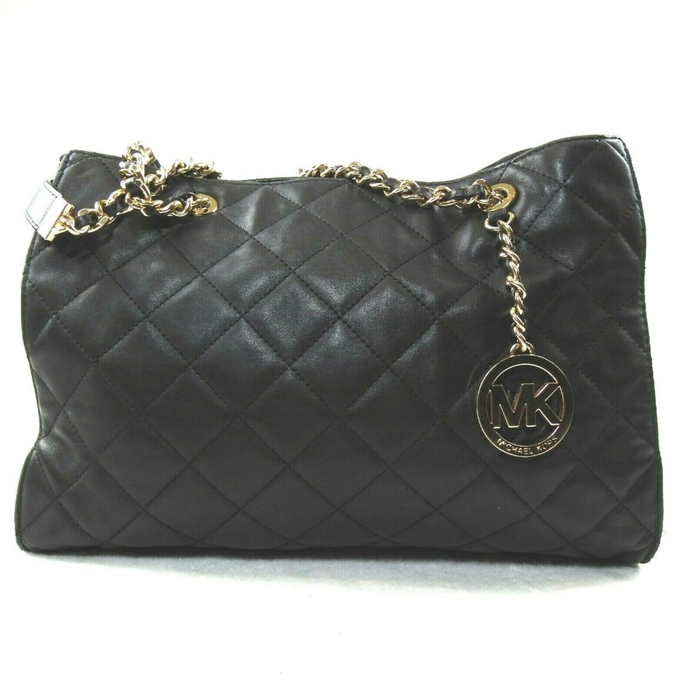 MICHAEL KORS Quilted Savannah Gold Chain Satchel - Picture 2 of 8